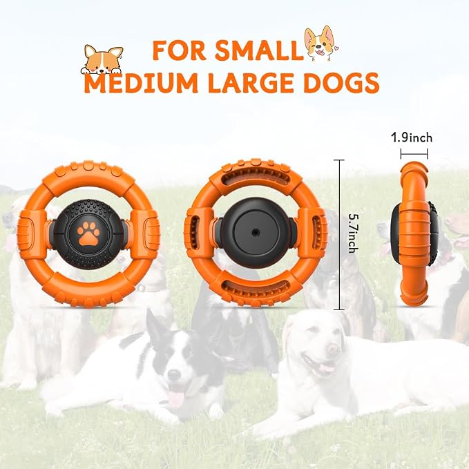 Dog Toys for Aggressive Chewers Large Medium Small Breed, Indestructible Durable Tough Dog Chew Toys to Keep Them Busy, Nylon Rubber Interactive Dog Toys