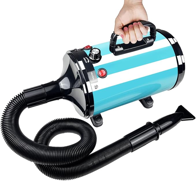 Dog Dryer High Velocity Professional Pet Grooming Dryer | Adjustable Temperature and Speed for Pets with 4 Nozzles