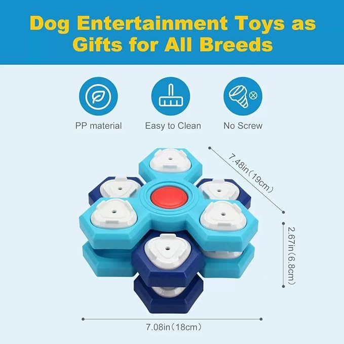 4-Level Interactive Slow Feeder Dog Bowl - Multi-Layer Puzzle Toy with Non-Slip Base, Mental Enrichment Feeder to Prevent Fast Eating, Anxiety & Bloat for Small Medium Large Dogs