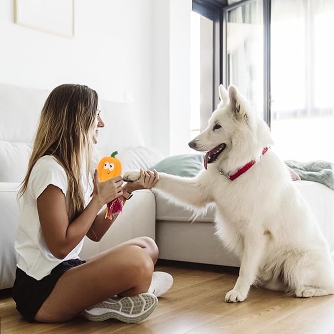 Balacoo 2 Pcs Squeaky Latex Pumpkin Dog Toys, Chew-Redirecting for Chewing | Destructive Chewing, Daily pet care