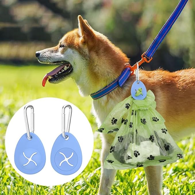 4 in 1 Dog Travel Kit, Leak‑Proof Portable Dog Water Bottle with Collapsible Silicone Bowl, Poop Bag Dispenser & Carabiner Hook, Food Grade BPA‑Free Pet Outdoor Supplies for Walking, Hiking, Camping