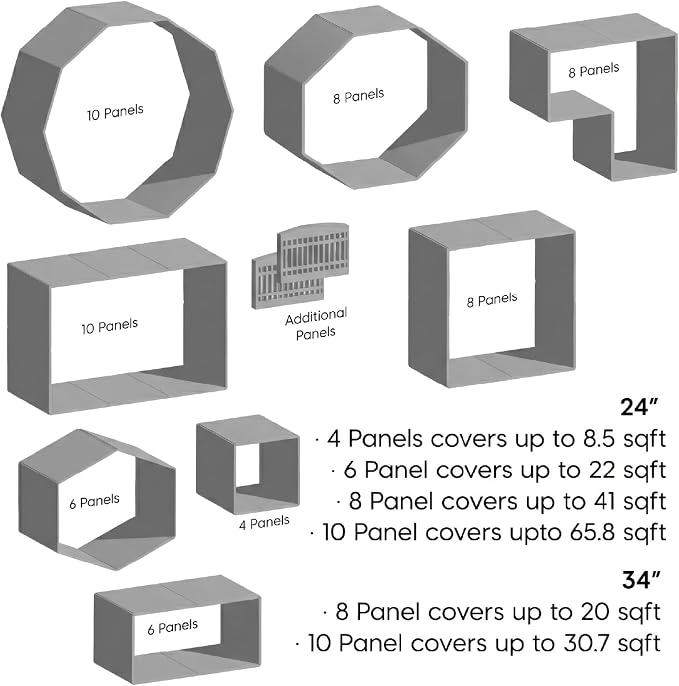 IRIS USA 24" Dog Playpen 6-Panel Pet Exercise Pen with Door Gate 61x61x24 Puppy Play Pen Indoor Outdoor Plastic Heavy Duty Foldable Portable Pet Fence for Small Medium Dogs Puppies Multiple Pets Gray