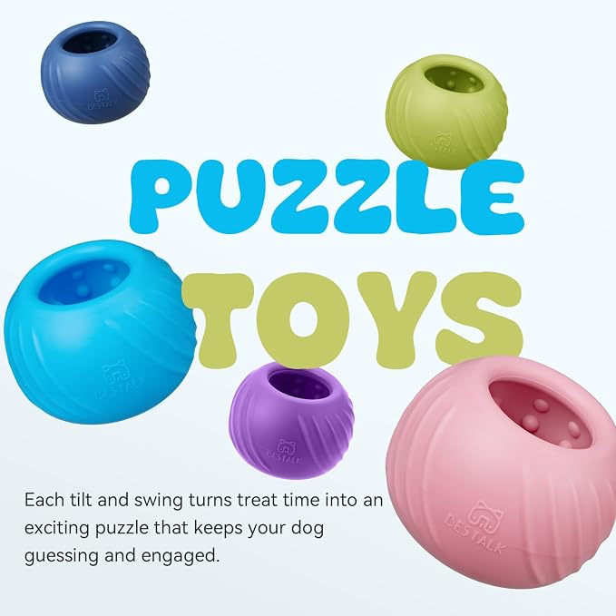 Long-Lasting Dog Lick Toy, Wobbly Dog Enrichment Lick Bowl to Keep Dogs Busy, Interactive Stuffable Dog Treat Feeder for Boredom, Silicone Treat Dispensing Chew Toy(Purple,M)