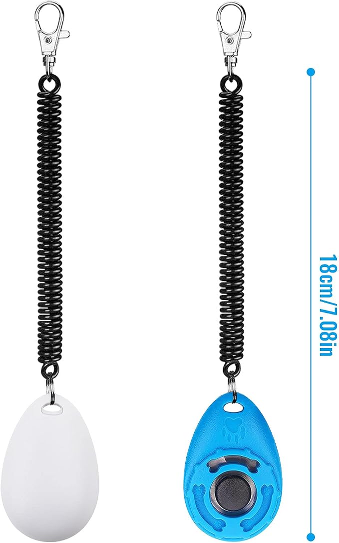 Diyife Dog Clicker for Training, 2 Pack Dog Training Clicker | Clicker Dog Training with Wrist Strap, Pet Training Clicker, Perfect for Dog Cat Puppies Behavioral Training (Blue and White)