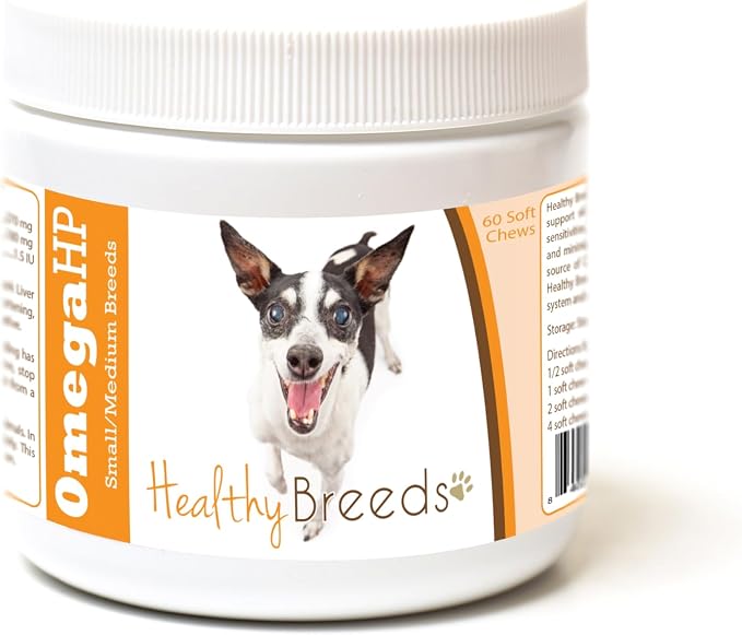 Healthy Breeds Rat Terrier Omega HP Fatty Acid Skin and Coat Support Soft Chews 60 Count