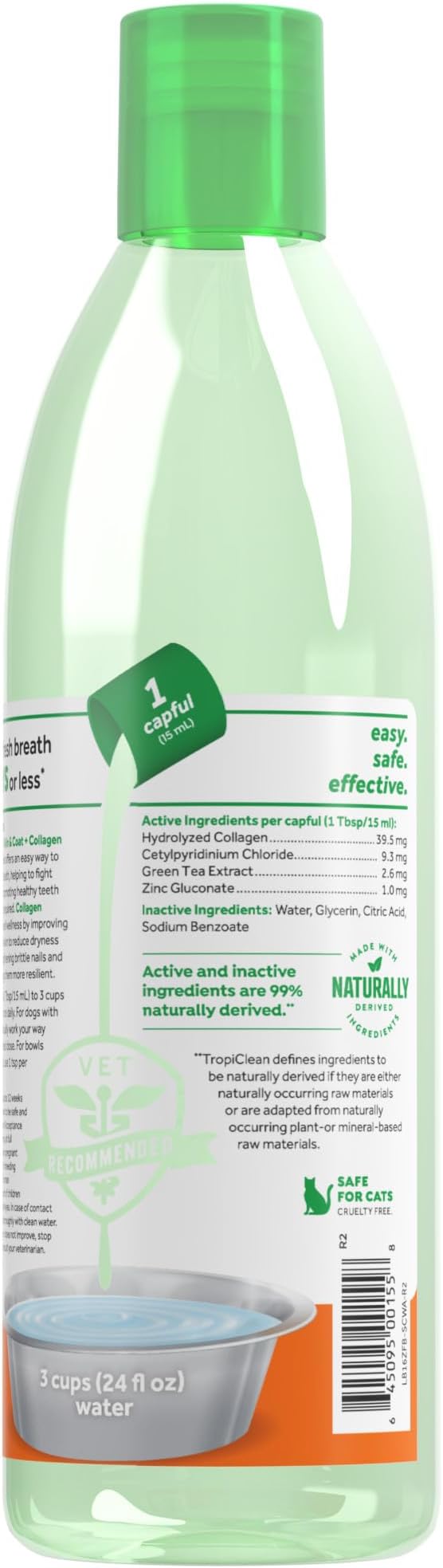 TropiClean Fresh Breath Water Additive for Skin Health Support, 16oz