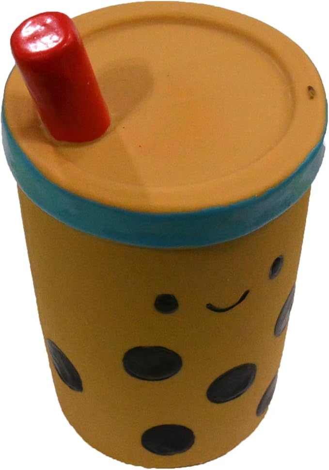 Latex Dog Squeaky Chew Toys, Bubble Milk Tea 4.8"