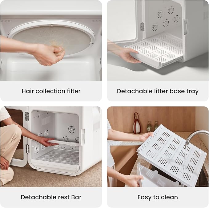 JirPet Pet Dryer Box, 75L Professional Drying Cabin with Smart Chip Safety | 400CFM Strong Airflow, Pet-friendly 40dB Low Noise Drying, Auto Temp & Humidity Control, Efficient Drying for Grooming Salons