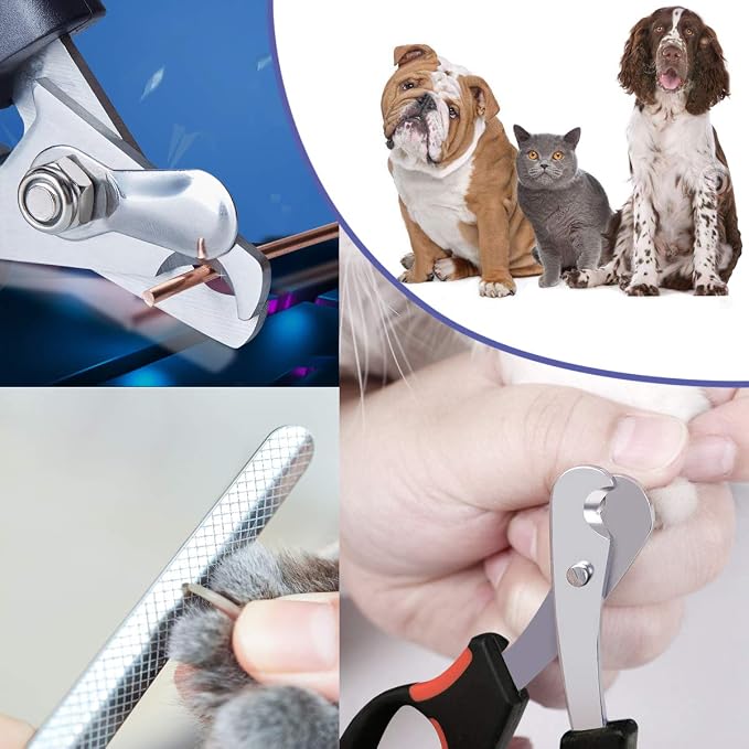 Pet Nail Clippers & Trimmers Set, Razor Sharp, Red
