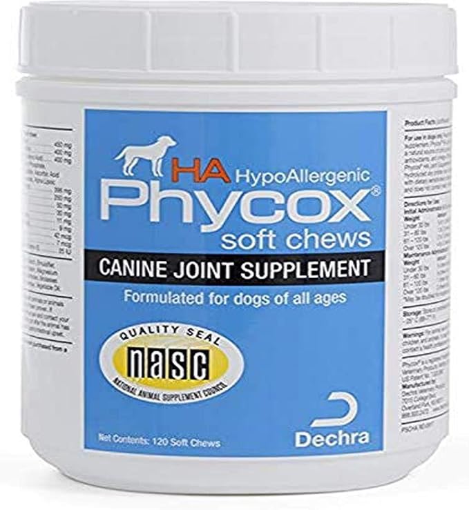 Dechra Phycox Hypoallergenic (HA) Soft Chews, Joint Supplement for Dogs (120ct)