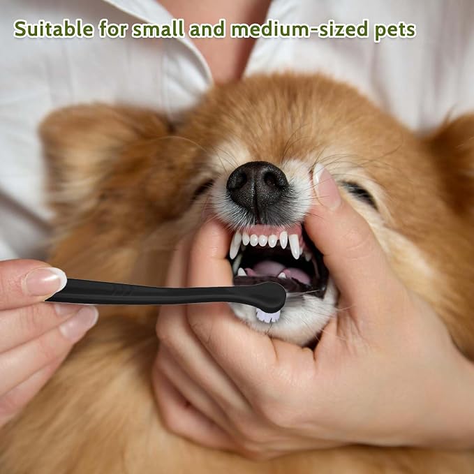 salbsever 4Pcs Dog Toothbrush Pet Toothbrush Soft Mini Cat Tooth Brush Puppy Tooth Brush, Travel Portable Mini Head Deep Clean Kit for Small Dog & Cat, Puppy, Kitten