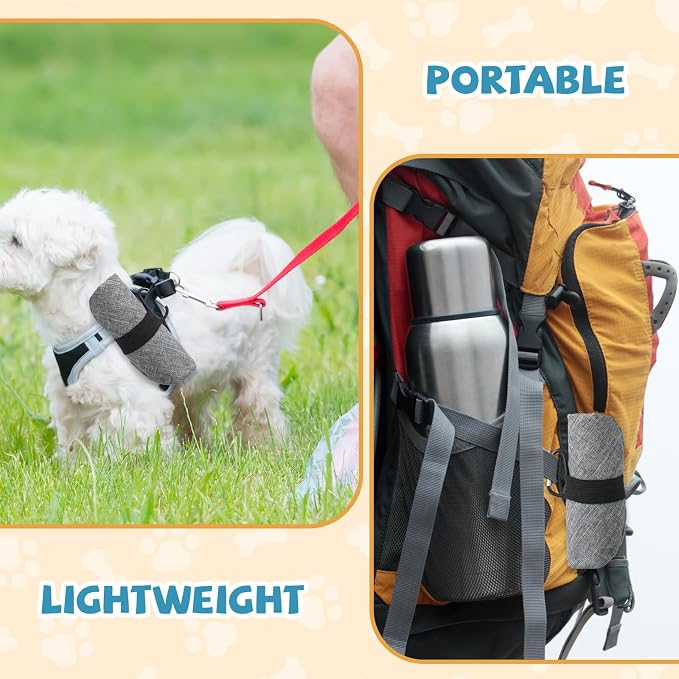Meanplan 2 Pack Portable Dog Bowls, 40oz, Gray