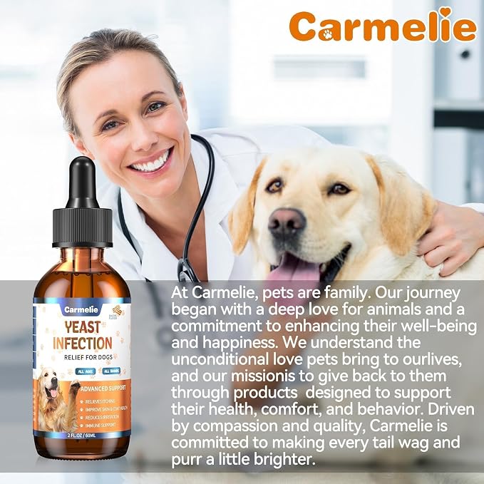Natural Yeast Relief Drop for Dogs 60ml Bacon, Itch Allergy Ear Paw Support