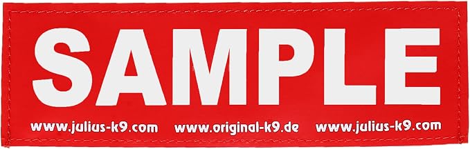 Julius-K9, Original Custom Patch with Hook and Loop Fastener, Large, 1 Piece, Red with Reflective White Letters