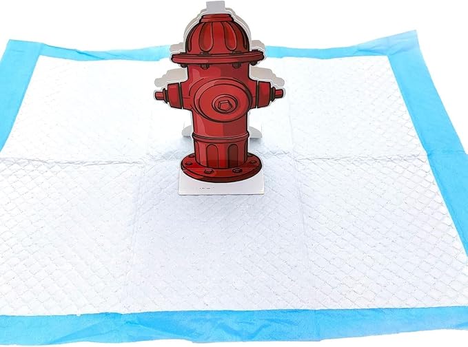 10Pcs Fake Fire Hydrant for Dogs to Pee On, 7.3 x 3.9in Dog Fire Hydrant Pee Post Paper Card, Male Dog Pee Post as Accessories for Small and Medium Pets to Use Indoors