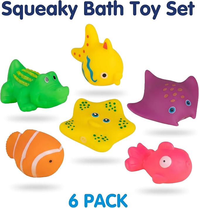 6 Pcs Pool Cat Interactive Toy, Floating Water Toy, Cat Pool Toys, Pet Kitten Swimming Bathing Fish Toy,Bath,Sensory Toys, for Cats for Endless