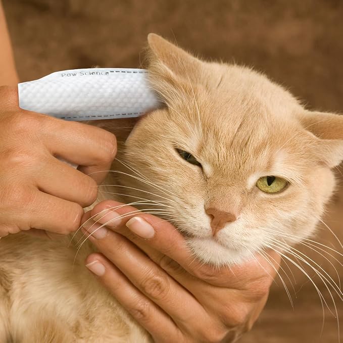 Paw Science Dog Ear Cleaner Wipes – Finger Wipes for Dogs & Cats – Cleaning, Soothing, & Deodorizing Itchy Ears – Pet Ear Relief Solution (Coconut)