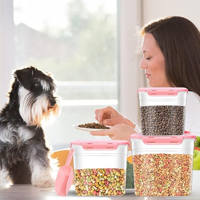 3 Pieces Animal Food Storage Containers, 3.8 L
