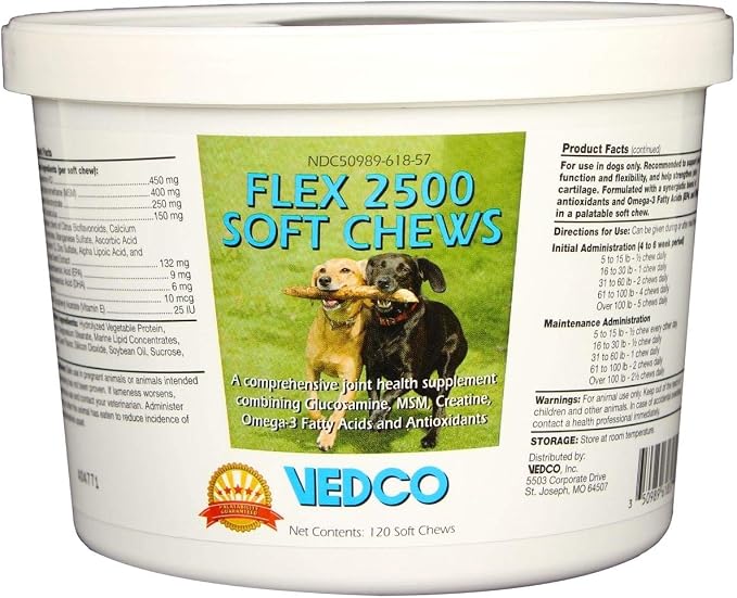 Vedco Flex 2500 Joint Support for Dogs 120 Soft Chews