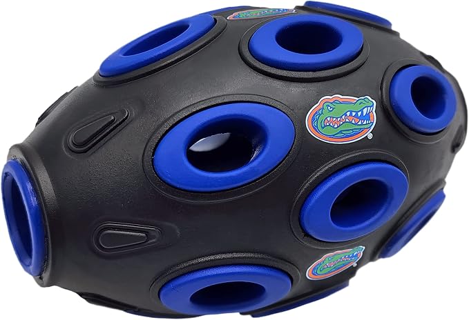 Pets First NCAA Florida Gators Football Treat Dispensing Toy for Dogs and Cats, Rubber Ball Dog Toy, Interactive Fun Dog Treat Toy, Natural Rubber Dog Feeding Toy