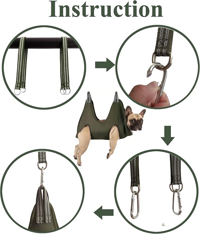 10-in-1 Dog Pet Grooming Hammock Harness with Nail Clippers