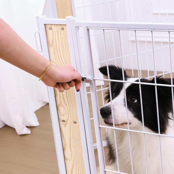 Heavy Duty Dog Playpen, 32in H 8 Panels, White