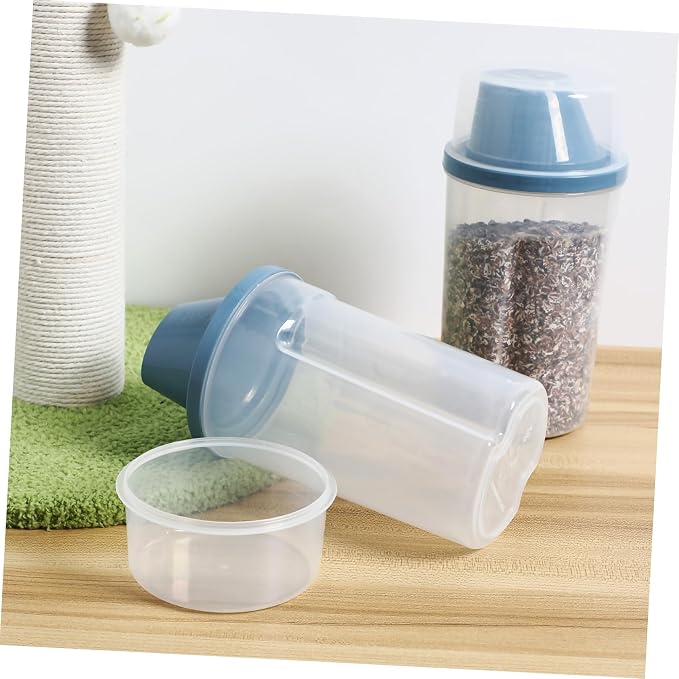 BESPORTBLE 2pcs Insulated Grain Storage Barrel Cat Food Storage Container Airtight Pet Food Bins Wide Mouth for Easy Refill Freshness