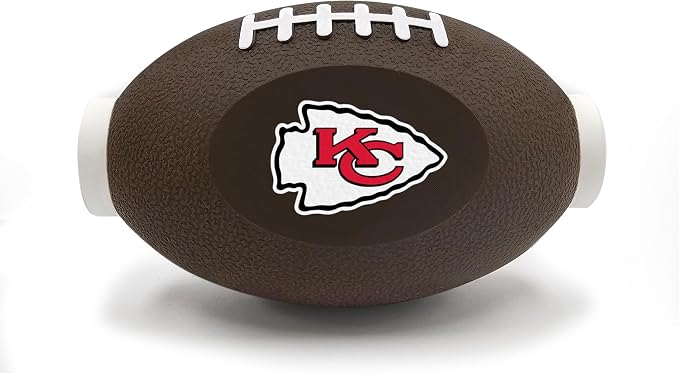 Pets First NFL Kansas City Chiefs Football Treat Dispensing Toy for Dogs, Cats - Interactive Fun, Natural Rubber Toy
