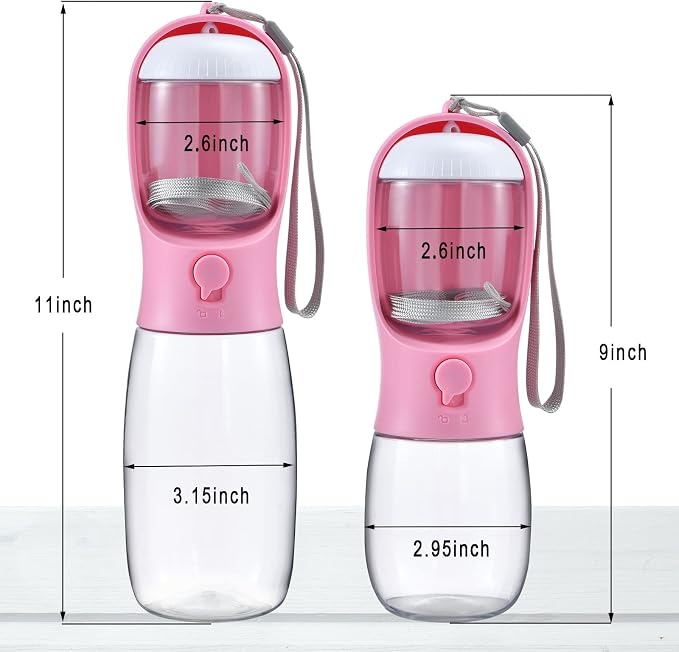 Cibaabo Dog Water Bottle with Food Container, Travel Puppy Water Bowl, Portable Pet Dispenser, Dog Stuff Accessories Items, Puppy Essentials Necessities for Yorkie Chihuahua Cat Walking and Hiking