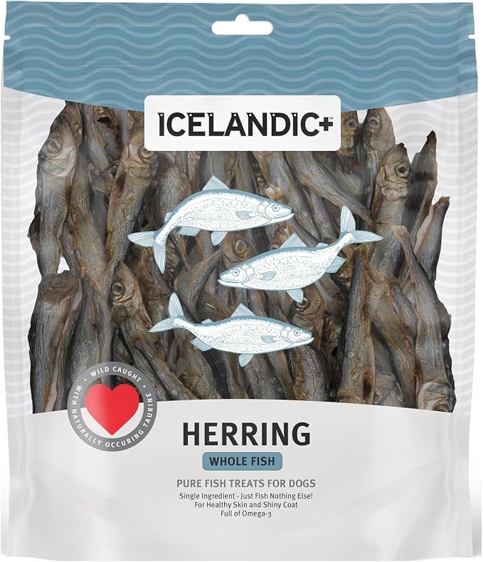 Icelandic+ Whole Fish Herring 9oz Bag, Wild-Caught Air-Dried Dog Treats