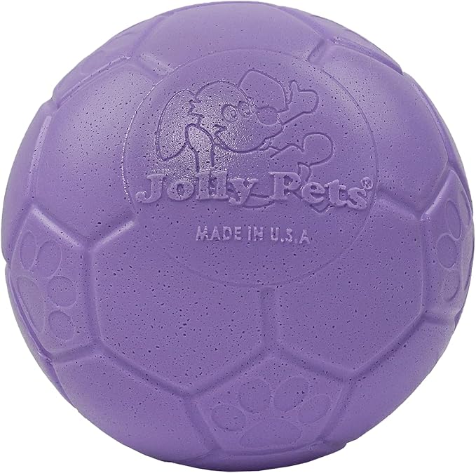 Jolly Pets Soccer Ball Dog Toy, 6 in, Light Purple - Durable | Medium 6 inch durable dog soccer ball for dogs 20 to 60 lbs, won't deflate when punctured, floats for water play, made in USA