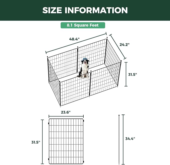 FXW MiniPaws Unleashed Dog Playpen, 32in 6 Panels