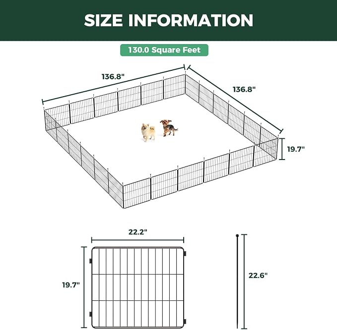 FXW MiniPaws Unleashed Dog Playpen, 20in 24 Panels