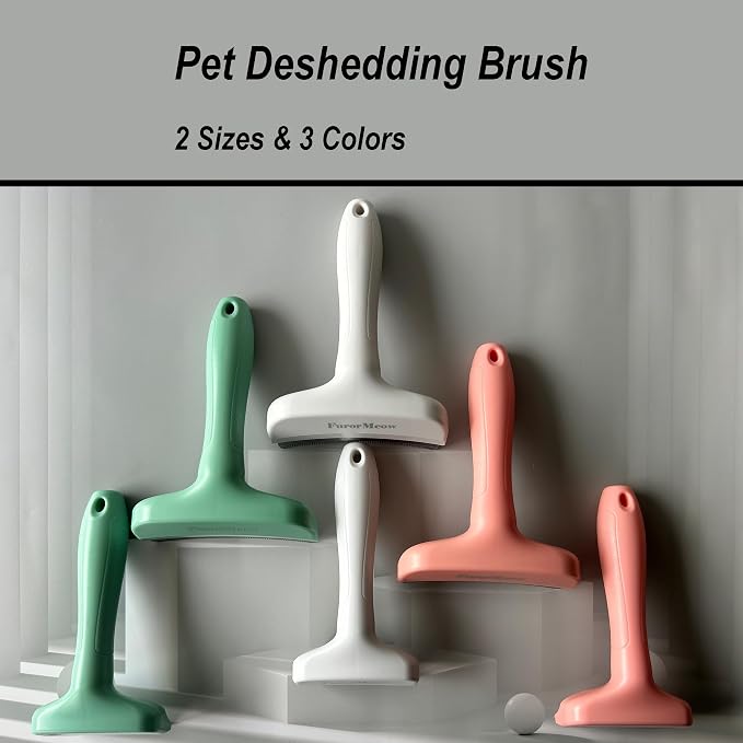 Pet Deshedding Tool with Curve Blade, Small, Small, Green