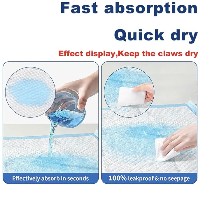 Dog Pee Pads , Ultra Absorbent 6-Layer Puppy Training Pads, Bed Pads, Changing Pads M-L– XL Leak-Proof, Quick Dry, Odor Control, Disposable, Incontinence Pads (L, 40, Count)