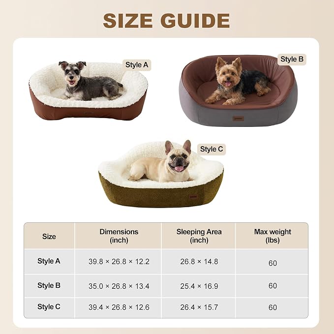 ZOMISIA Orthopedic Memory Foam Dog Sofa Bed - Small & Medium (up to 60 lbs), 2 Covers