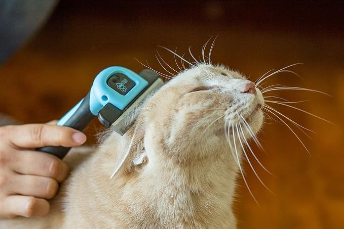 Chirpy Pets Pet Grooming Brush for Shedding, Black