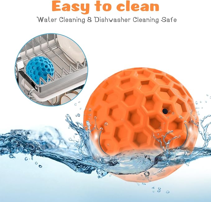 HIPPIH Indestructible Squeaky Dog Toys, Interactive Dog Balls 2 Pack | Chew Toys for Aggressive Chewers, Natural Rubber, Large/Medium Dogs, Tough Puppy Teething Toy, Relieve Anxiety