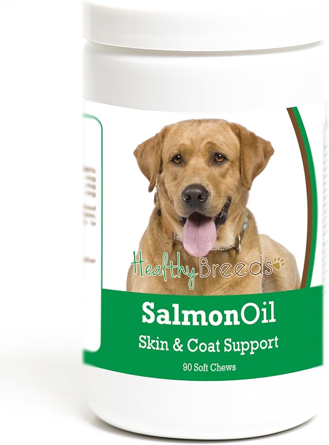 Healthy Breeds Labrador Retriever Salmon Oil Soft Chews 90 Count, Brown