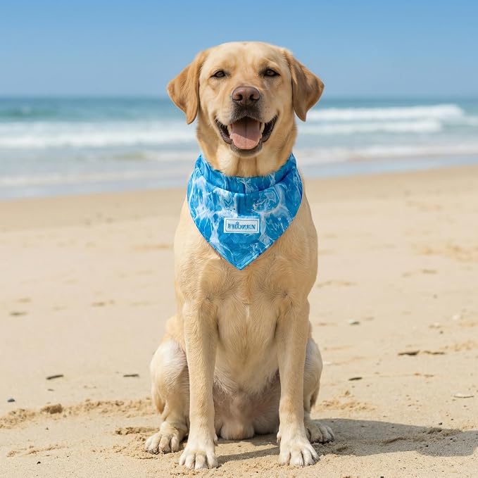 KYEESE 2Pack Dog Cooling Bandana, Breathable Cooling Bandanas for Small Medium Large Dogs, Neck Cooler Wraps for Summer Walking Outdoor, Polar Bear+Ice