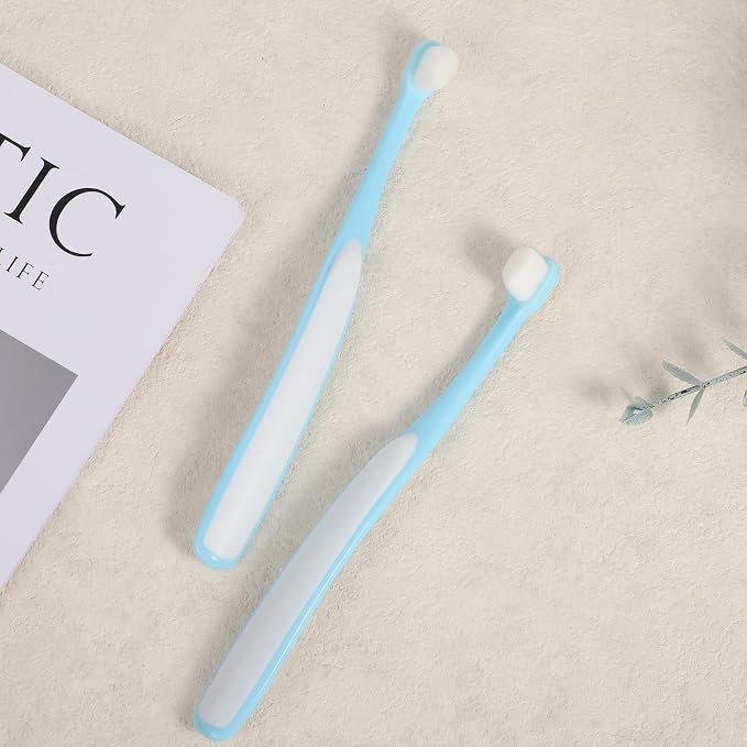salbsever 4 Pcs Toothbrush for Small Dogs Puppy Tooth Brushing Kit Soft Dog Toothbrush Small Breed Deep Teeth Cleaning Pet Toothbrushes for Kitten & Tiny Pet Blue