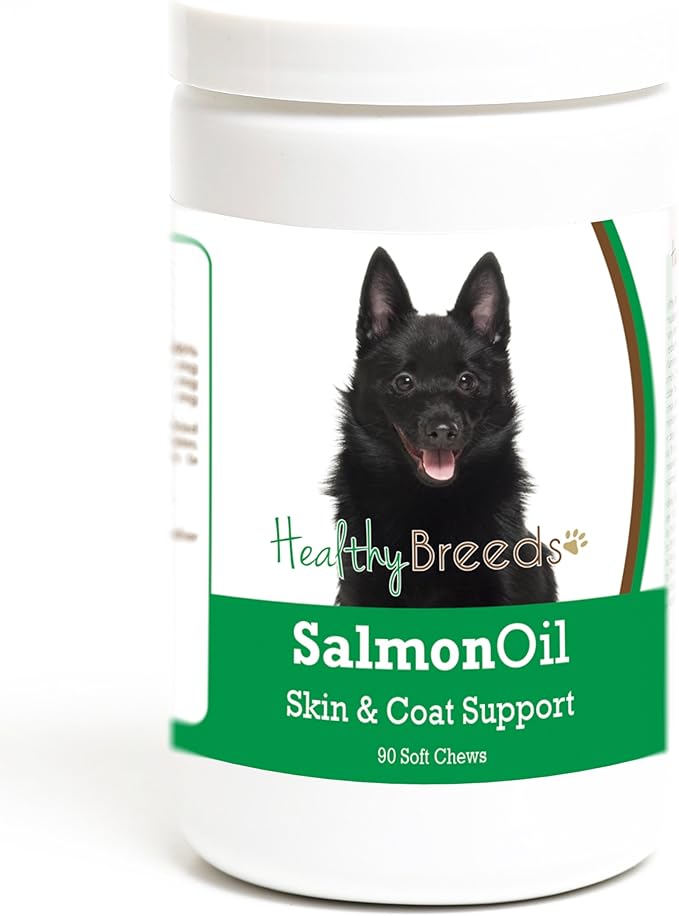 Healthy Breeds Schipperke Salmon Oil Soft Chews 90 Count, Brown
