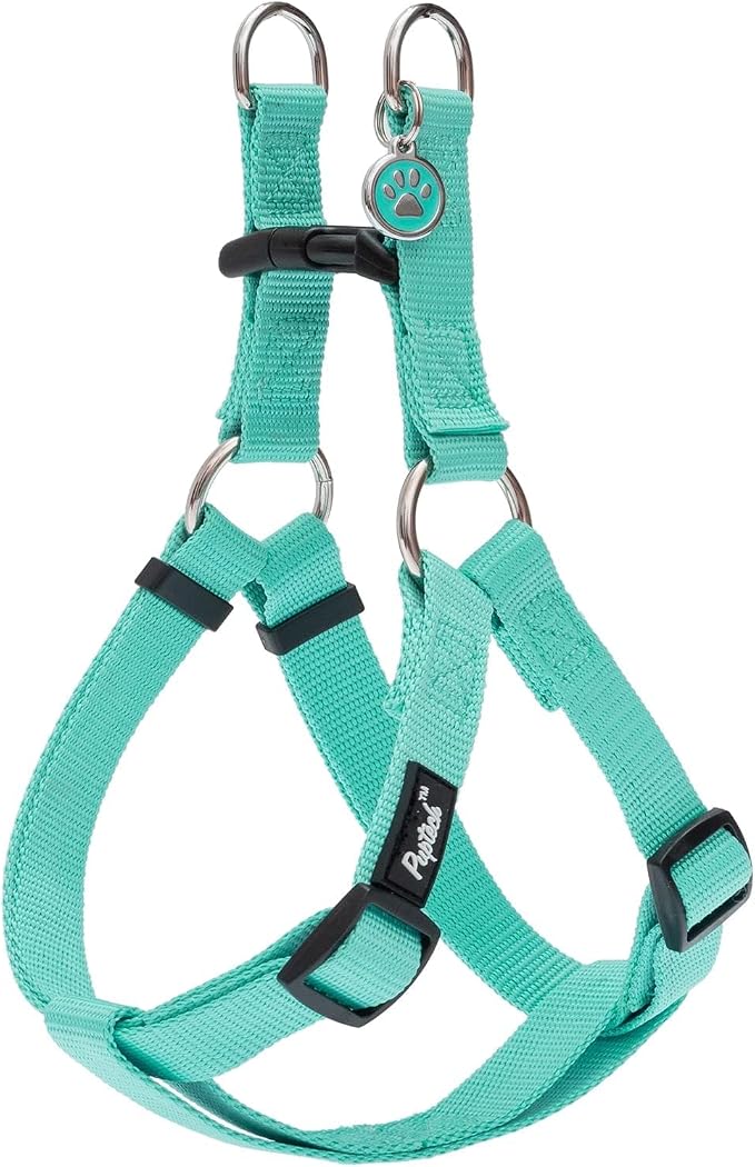 PUPTECK No Pull Dog Harness Small Sized Step-in Adjustable Puppy Vest | Soft Webbing Basic Halter with ID Tag for Outdoor Walking