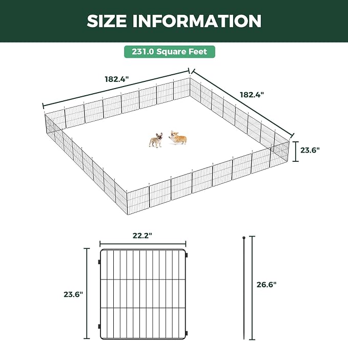 FXW MiniPaws Unleashed Dog Playpen, 24in 32 Panels
