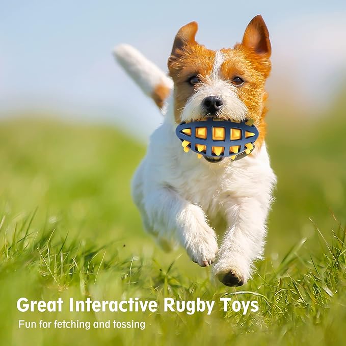 Dog Spiky Toy Ball with Squeaker, Floating, Yellow