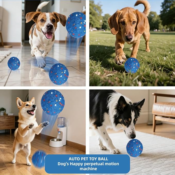 Smart Bouncing Dog Ball Dual Mode | Automatic bouncing electronic dog ball with dual smart vibration modes & Type-C USB charging.