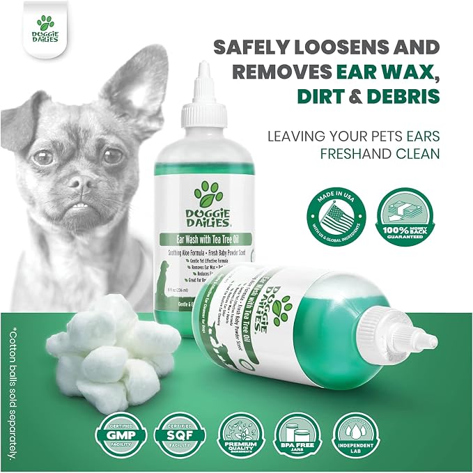 Doggie Dailies Cleansing Ear Wash with Tea Tree Oil & Aloe Vera