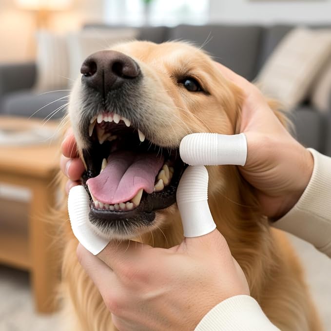 Sibba Dog Toothbrush Finger Toothbrush 30 PCS Pet Dental Care Kit Soft Nylon Finger Brush 360° Dog Tooth Brushing Kit for Dogs Teeth Cleaning White Washable Comfortable Dental Care Pet Toothbrushes