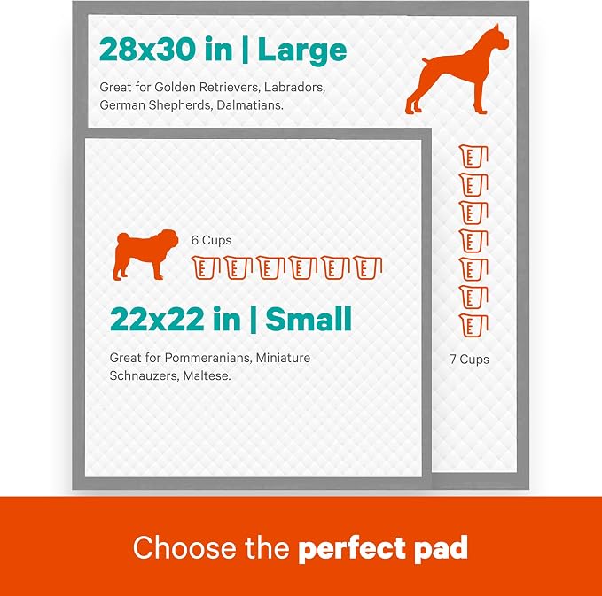 ASPCA - Scented Puppy Pads Extra Absorbent Dog Training Pads for Cats & Dogs Leak-Proof Layers Odor Control & Quick-Dry Non-Slip & Tear-Resistant Travel Friendly Pack of 100 Size 22" x22'