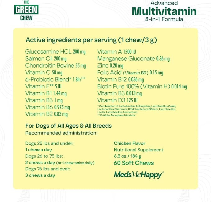 8-in-1 Advanced Multivitamin for Dogs - Chicken Soft Chews - 60 Count